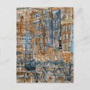 Bestemmingen   Waterverf New York City Uitzicht Briefkaart