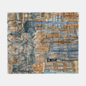 Bestemmingen | Waterverf New York City Uitzicht Fleece Deken (Voorkant (Horizontaal))