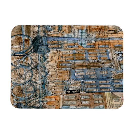 Bestemmingen | Waterverf New York City Uitzicht Magneet (Horizontaal)