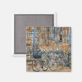 Bestemmingen | Waterverf New York City Uitzicht Magneet (Voorkant / Achterkant)