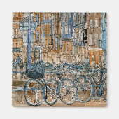 Bestemmingen | Waterverf New York City Uitzicht Magneet (Voorkant)