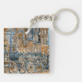 Bestemmingen | Waterverf New York City Uitzicht Sleutelhanger (Achterkant)