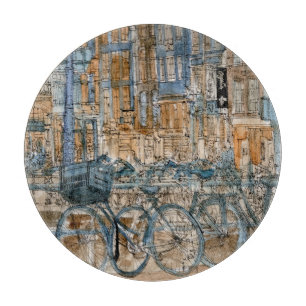 Bestemmingen   Waterverf New York City Uitzicht Snijplank