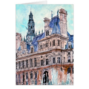 Bestemmingen Waterverf Rustic Hotel de Ville