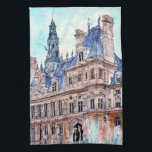 Bestemmingen | Waterverf Rustic Hotel de Ville Theedoek<br><div class="desc">Vind dit meesterlijk gecreëerde waterverf- en inktontwerp van Melissa Wang, meegenomen door World Art Group, over fantastische producten uit Zazzle. Zie hoe haar delicate benadering van detail het slimme Hotel de Ville tot leven heeft gebracht, van zijn vele ramen, arches en beelden tot het klokgezicht en de stromen water afkomstig...</div>