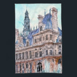 Bestemmingen | Waterverf Rustic Hotel de Ville Theedoek<br><div class="desc">Vind dit meesterlijk gecreëerde waterverf- en inktontwerp van Melissa Wang, meegenomen door World Art Group, over fantastische producten uit Zazzle. Zie hoe haar delicate benadering van detail het slimme Hotel de Ville tot leven heeft gebracht, van zijn vele ramen, arches en beelden tot het klokgezicht en de stromen water afkomstig...</div>