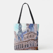 Bestemmingen | Waterverf Rustic Hotel de Ville Tote Bag (Achterkant)