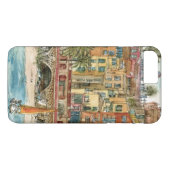 Bestemmingen | Waterverf strand en gebouwen Case-Mate iPhone Case (Achterkant (Horizontaal))