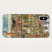 Bestemmingen | Waterverf strand en gebouwen Case-Mate iPhone Case (Achterkant (horizontaal))