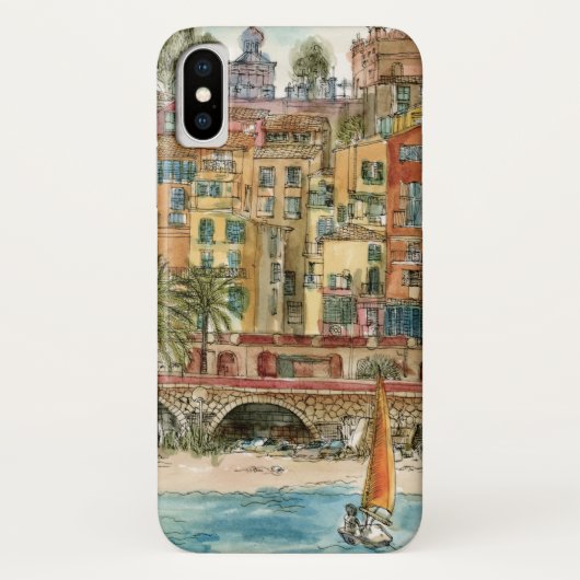Bestemmingen | Waterverf strand en gebouwen Case-Mate iPhone Case (Achterkant)