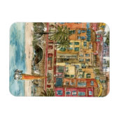 Bestemmingen | Waterverf strand en gebouwen Magneet (Horizontaal)