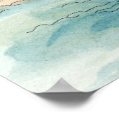 Bestemmingen | Waterverf strand en gebouwen Poster (Hoek)