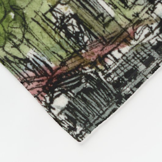 Bestemmingen | Waterverf Thames Waterfront Fleece Deken (Hoek)