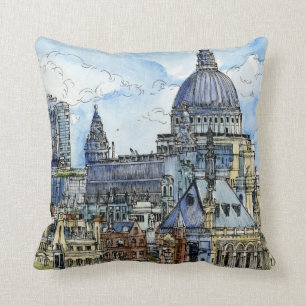 Bestemmingen Waterverf Thames Waterfront Kussen