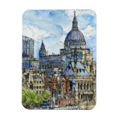 Bestemmingen | Waterverf Thames Waterfront Magneet (Verticaal)