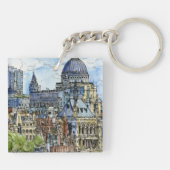 Bestemmingen | Waterverf Thames Waterfront Sleutelhanger (Achterkant)