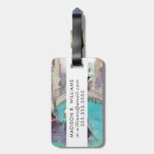 Bestemmingen | Waterverf Venice Gondola Ride Bagagelabel (Achterkant verticaal)