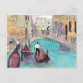 Bestemmingen | Waterverf Venice Gondola Ride Briefkaart (Voorkant)