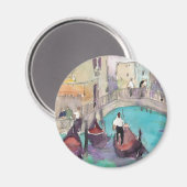 Bestemmingen | Waterverf Venice Gondola Ride Magneet (Voorkant / Achterkant)