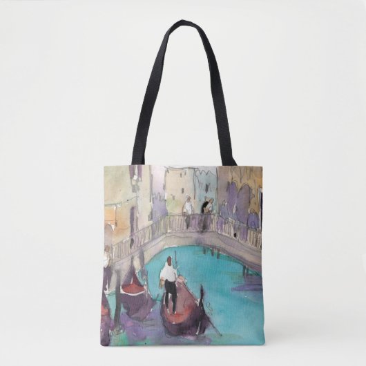 Bestemmingen | Waterverf Venice Gondola Ride Tote Bag (Voorkant)