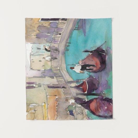 Bestemmingen | Waterverf Venice Gondola Ride Wandkleed (Voorkant)