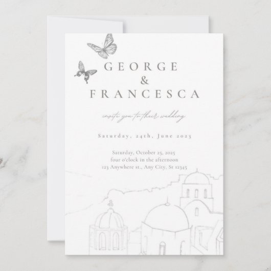 bestemmings bruiloft nodigt uit kaart (Voorkant)