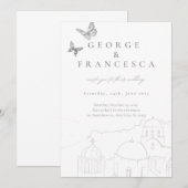 bestemmings bruiloft nodigt uit kaart (Voorkant / Achterkant)