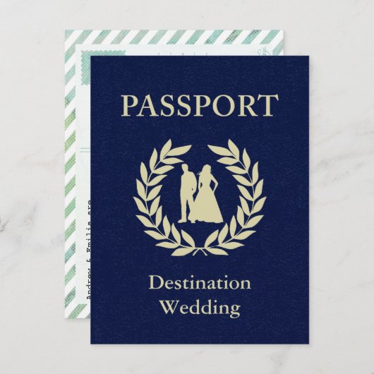 bestemmings-trouwpaspoort uitnodiging briefkaart (Voorkant / Achterkant)