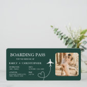 Bestemmingsbruiloft Instapkaart Vliegticket (Staand voorkant)