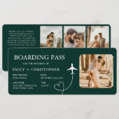 Bestemmingsbruiloft Instapkaart Vliegticket (Voorkant / Achterkant)