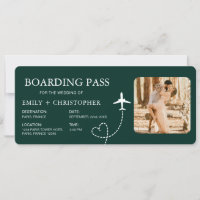 Bestemmingsbruiloft Instapkaart Vliegticket