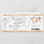 Bestemmingshuwelijk instapkaart ticket goud plan kaart (Voorkant)