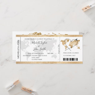 Bestemmingshuwelijk instapkaart ticket goud plan kaart