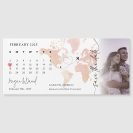 Bestemmingskaart Kalender Hartfoto Opslaan van de  Magnetische Uitnodiging