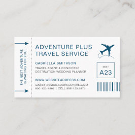 Bestemmingspaneel reisagent instapkaart visitekaartje