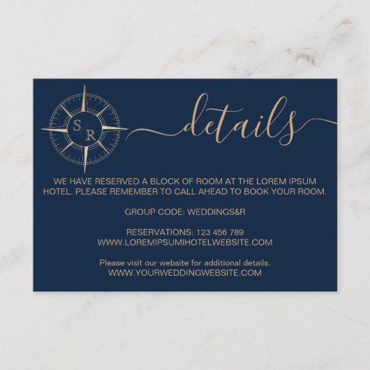 Bestemmingspaspoort Kompas Monogram Details Informatiekaartje (Voorkant)