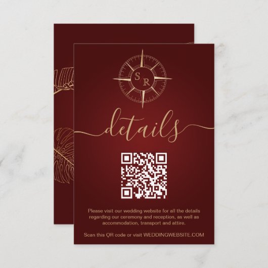 Bestemmingspaspoort Kompas QR Code Details Informatiekaartje (Voorkant / Achterkant)