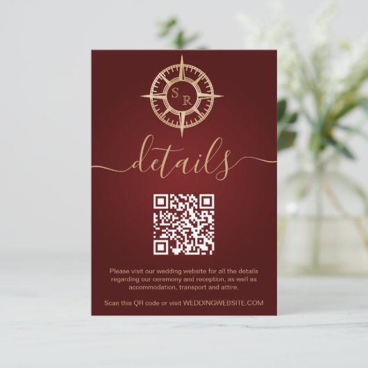 Bestemmingspaspoort Kompas QR Code Details Informatiekaartje (Staand voorkant)