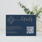 Bestemmingspaspoort Kompas QR Code Details RSVP Kaartje (Staand voorkant)