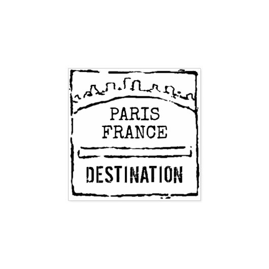 Bestemmingsstempel voor bruiloft, reispartij rubberstempel (Afrduk)