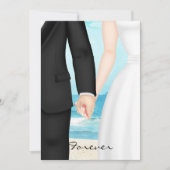 Bestemmingsstrand bruiloft met bride en bruom kaart (Voorkant)