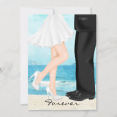 Bestemmingsstrand bruiloft met bride en bruom kaart (Voorkant)