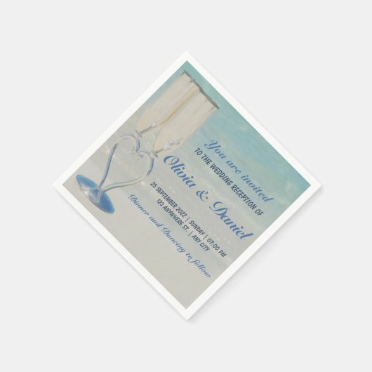 Bestemmingsstrandelegante bruiloft servet (Hoek)