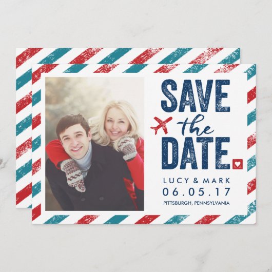 Bestemmingsthema bruiloft | Datum opslaan Save The Date (Voorkant / Achterkant)