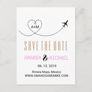 Bestemmingsweddenfoto slaat de datum op aankondigingskaart