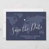 Bestemmingsweddenfoto slaat de datum op save the date (Voorkant)