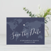 Bestemmingsweddenfoto slaat de datum op save the date (Staand voorkant)