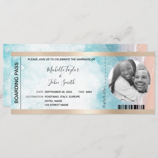 Bestemmingsweddenschap aan boord van de pas kaart (Voorkant / Achterkant)