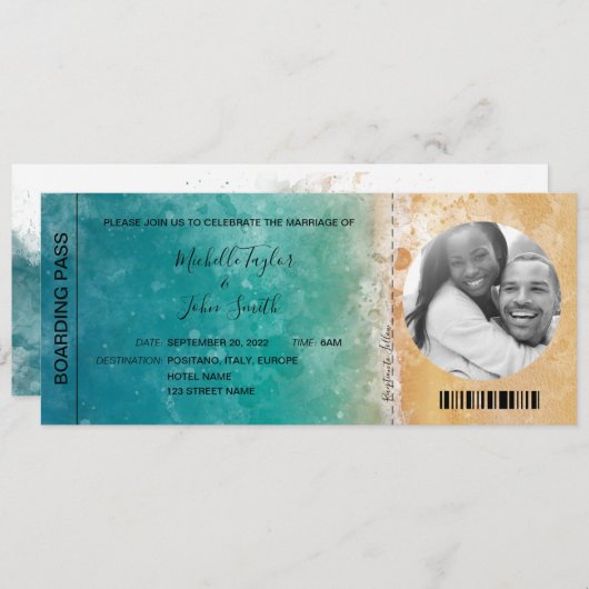 Bestemmingsweddenschap aan boord van de pas langs  kaart (Voorkant / Achterkant)