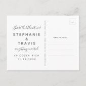 Bestemmingsweddenschap Opslagdatum Roos Gold Pink  Aankondigingskaart (Achterkant)